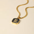 Men's Octagon Initial Pendant Necklace w/ Cuban Chain | DORADO