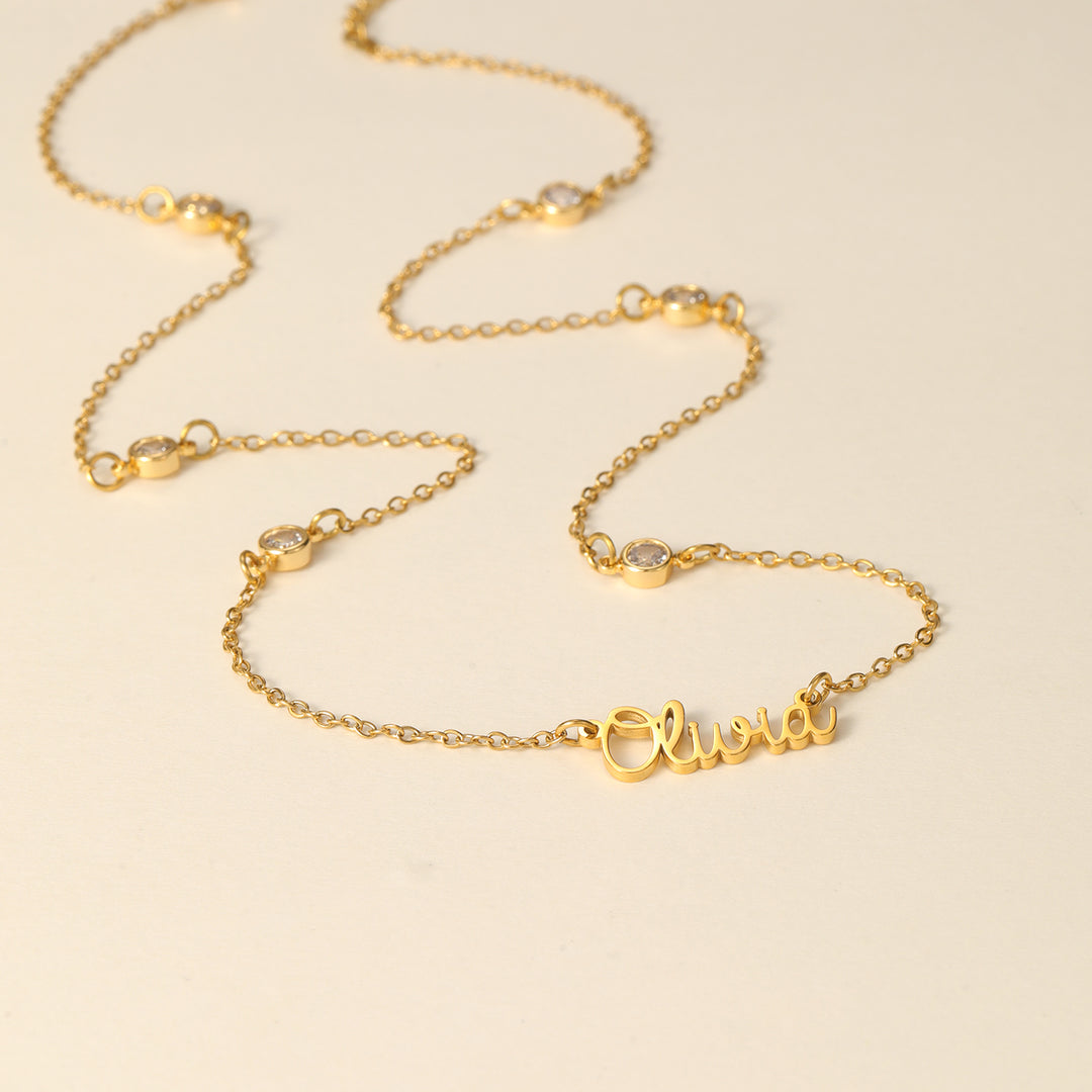 Kids Crystals Name Necklace | DORADO