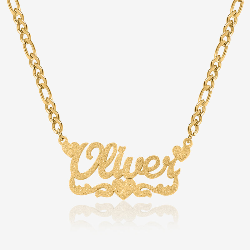 Diamond Cut Lovely Heart Name Necklace | Necklaces by DORADO