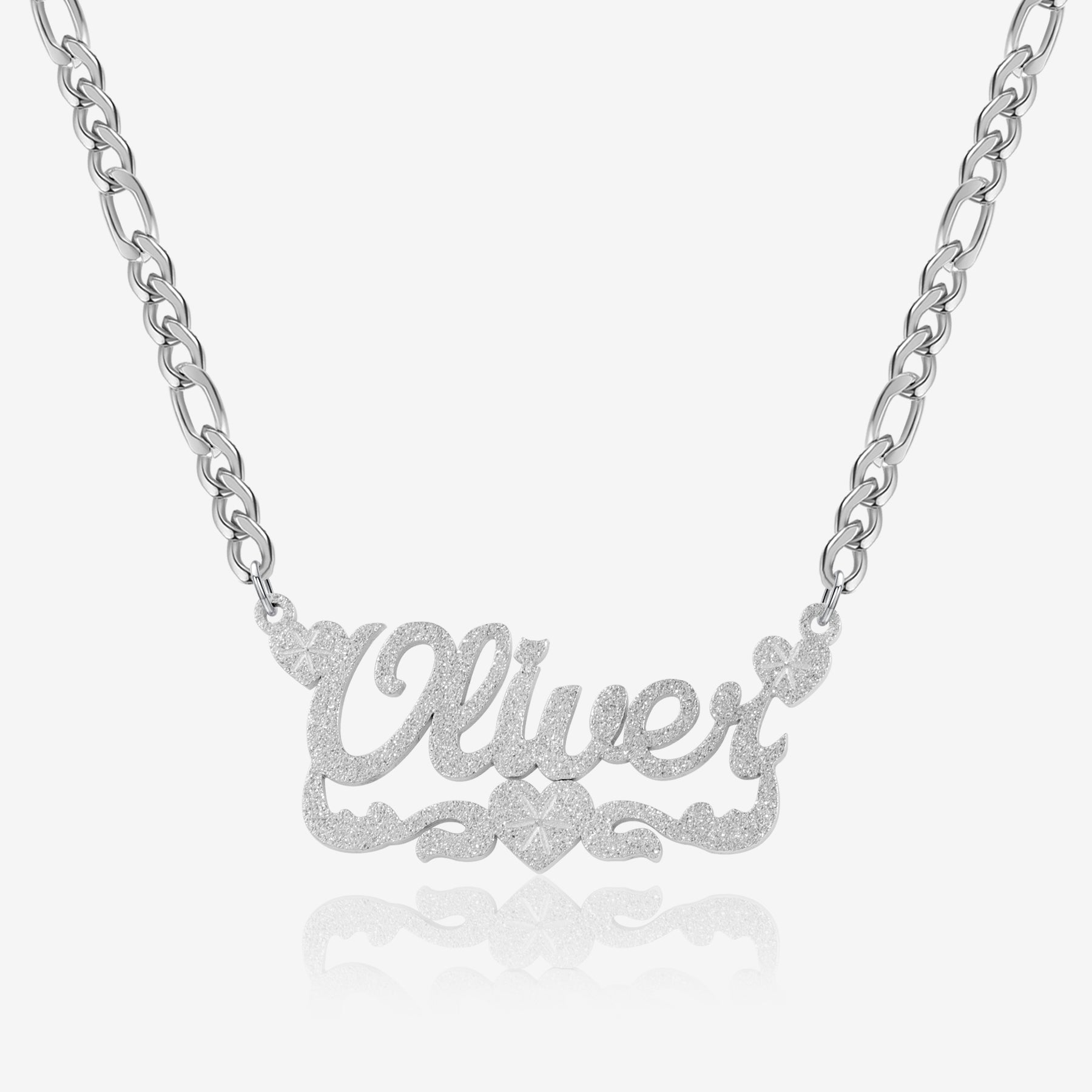 Diamond Cut Lovely Heart Name Necklace | Necklaces by DORADO