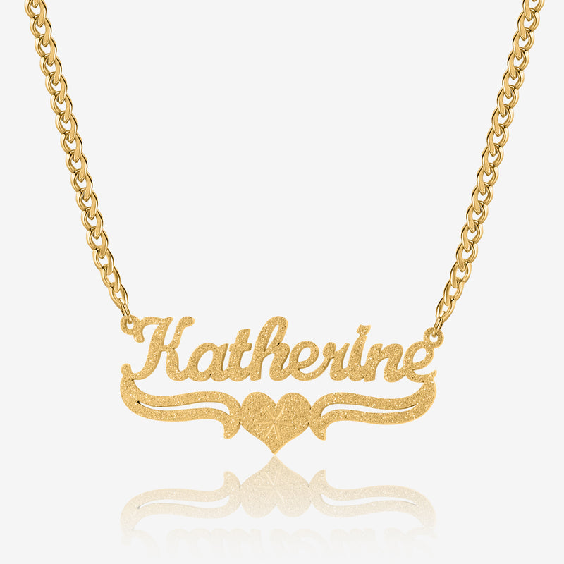 Diamond Cut Love Heart Name Necklace | Necklaces by DORADO