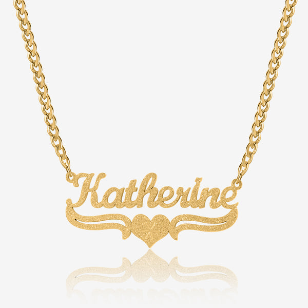 Diamond Cut Love Heart Name Necklace | Necklaces by DORADO