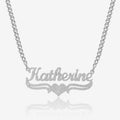 Diamond Cut Love Heart Name Necklace