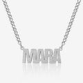 Diamond Cut Block Name Necklace | Necklaces by DORADO