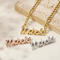 Thick Nameplate Necklace w/ Cuban Chain