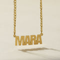 Diamond Cut Block Name Necklace | Necklaces by DORADO