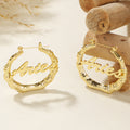 Bamboo Script Name Hoop Earrings | Earrings by DORADO