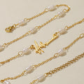 Script Name Necklace w/ Pearl Link Chain | Necklaces by DORADO