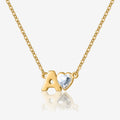Initial Heart Birthstone Necklace | Necklaces by DORADO