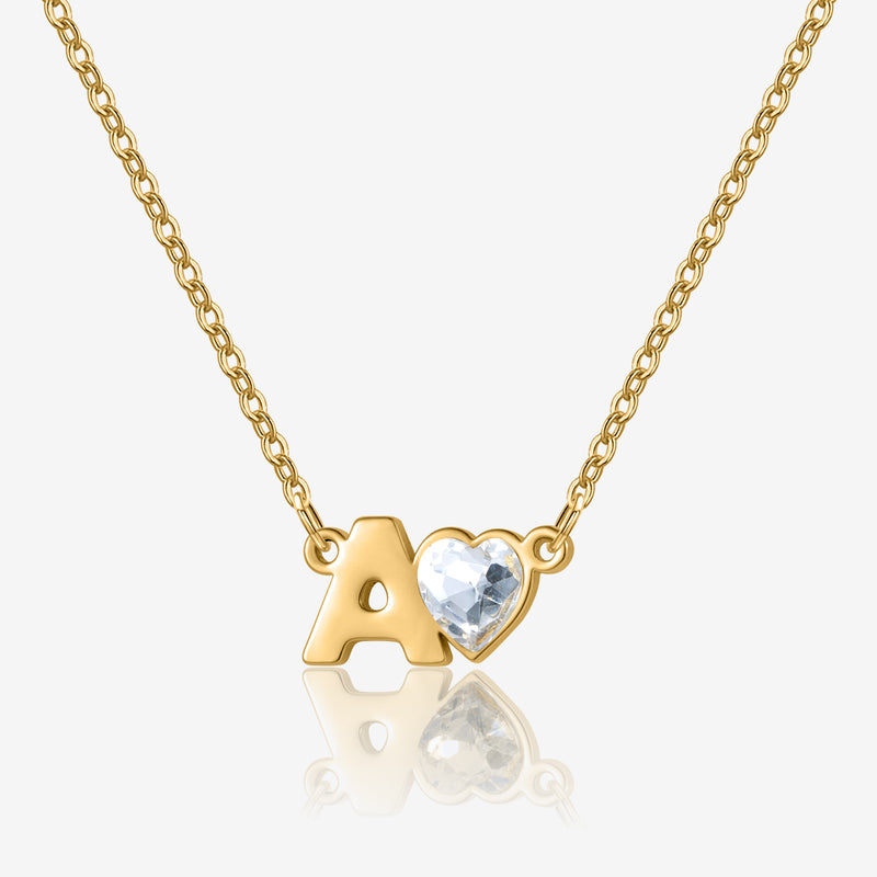 Initial Heart Birthstone Necklace | Necklaces by DORADO