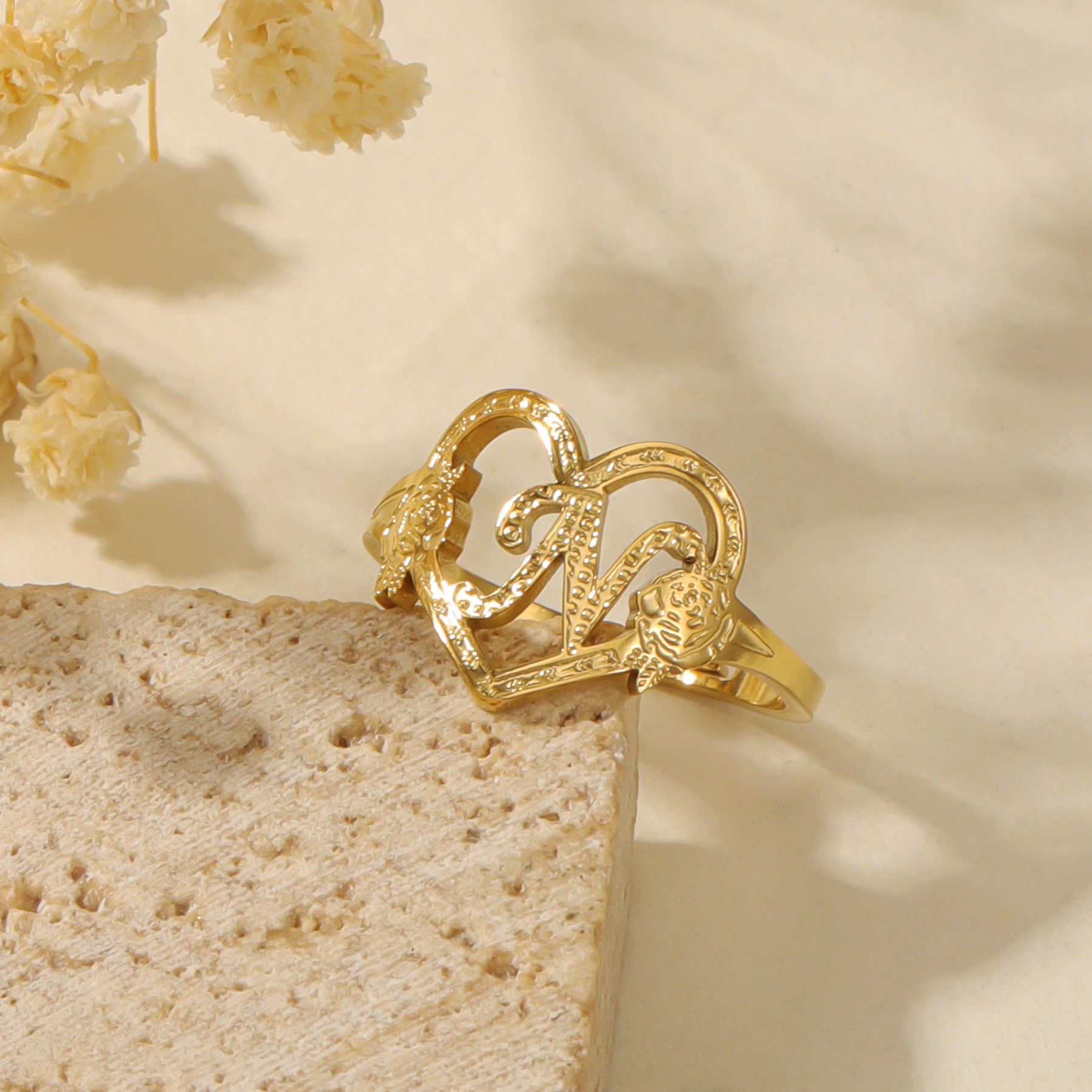 Heart Initial Ring | Rings by DORADO