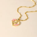Flower Initial Necklace w/ Clip Chain | Necklaces by DORADO