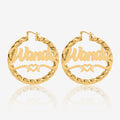 Heart Twist Name Hoop Earrings | Earrings by DORADO