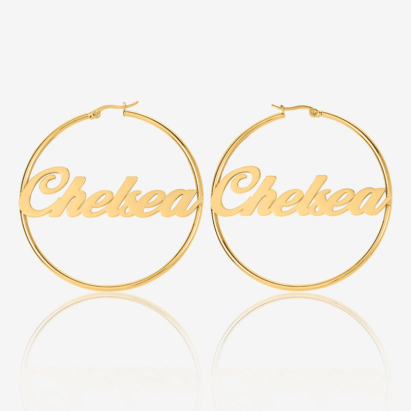 Classic Name Hoop Earrings