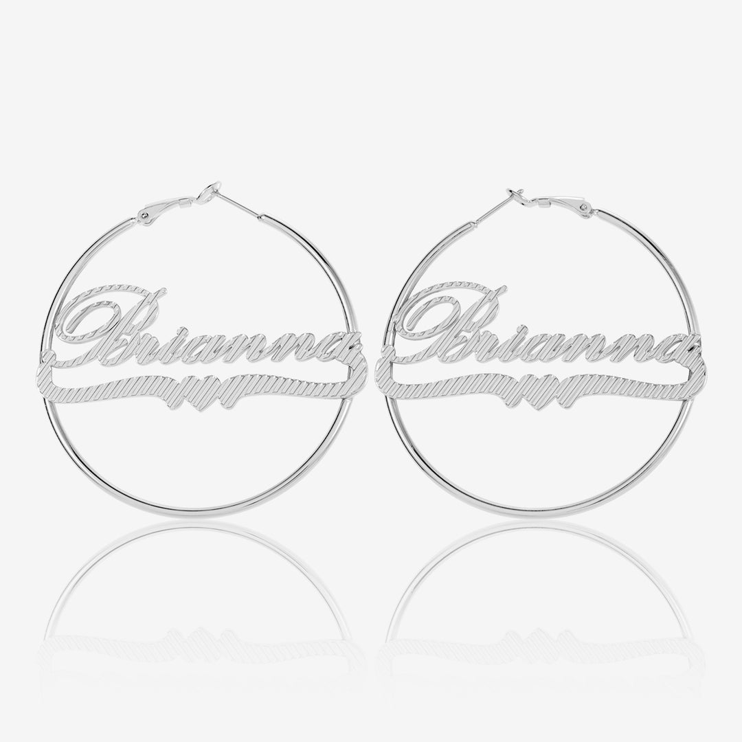 Classic Heart Name Hoop Earrings | Earrings by DORADO