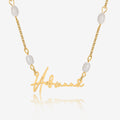 Script Name Necklace w/ Pearl Link Chain | Necklaces by DORADO