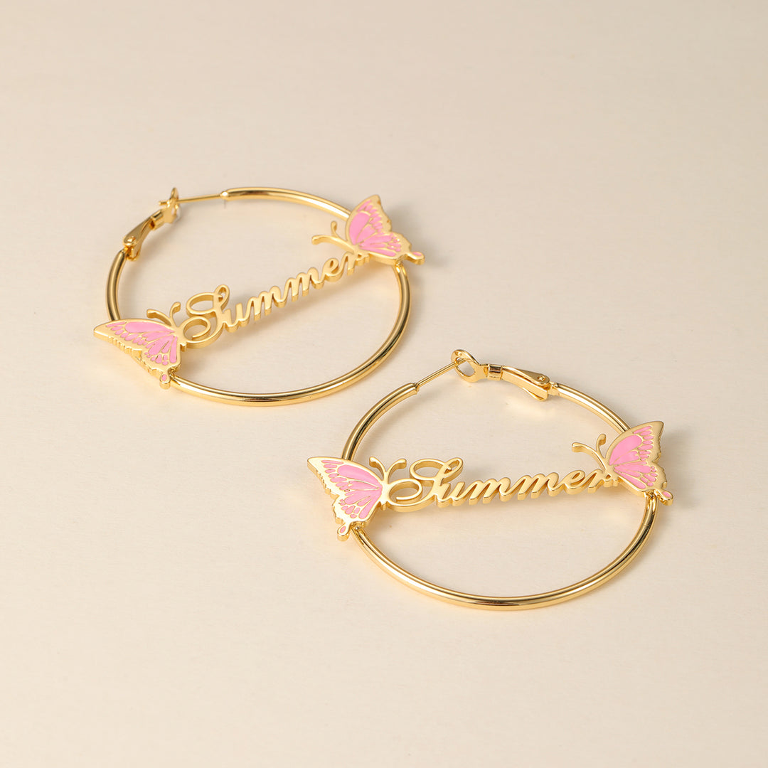 Kids Butterfly Name Hoops | DORADO