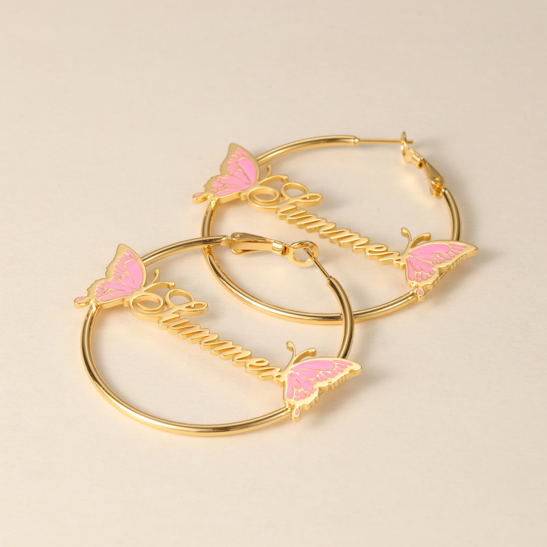Kids Butterfly Name Hoops | DORADO