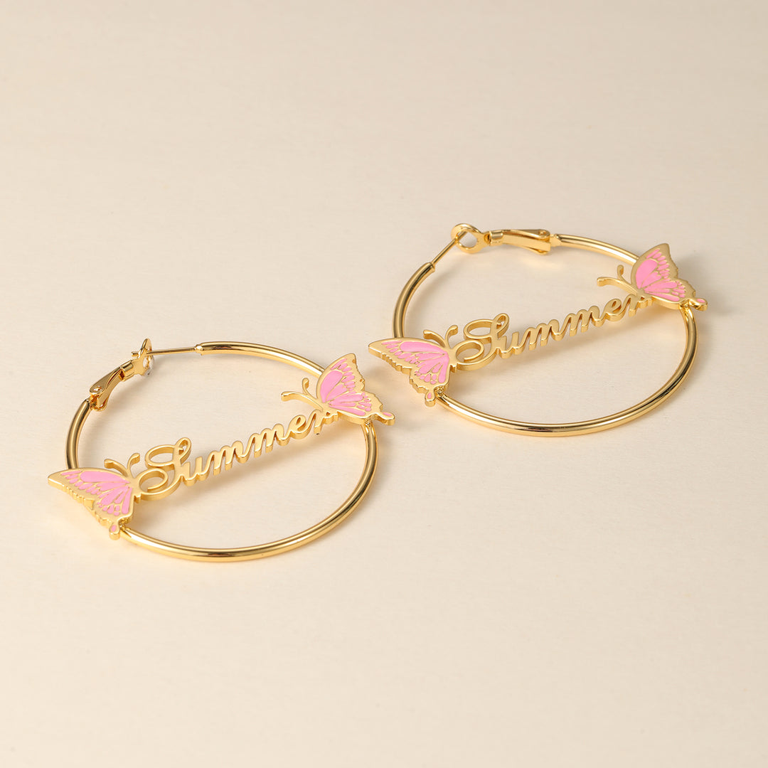Kids Butterfly Name Hoops | DORADO