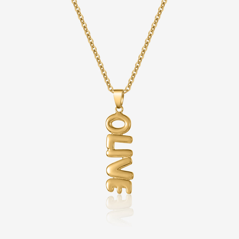 Vertical Bubble Name Necklace | Necklaces by DORADO