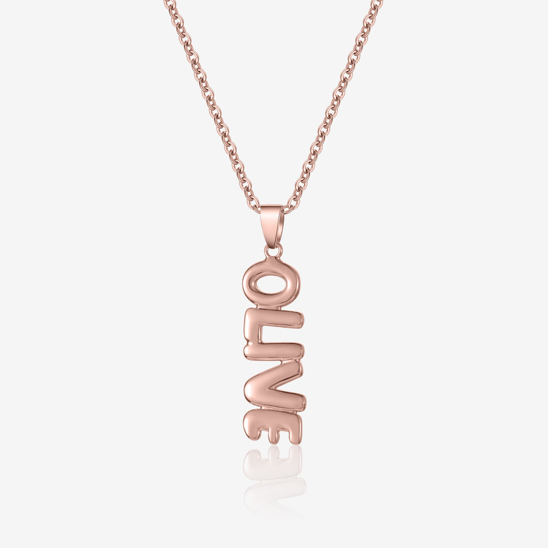Vertical Bubble Name Necklace | Necklaces by DORADO