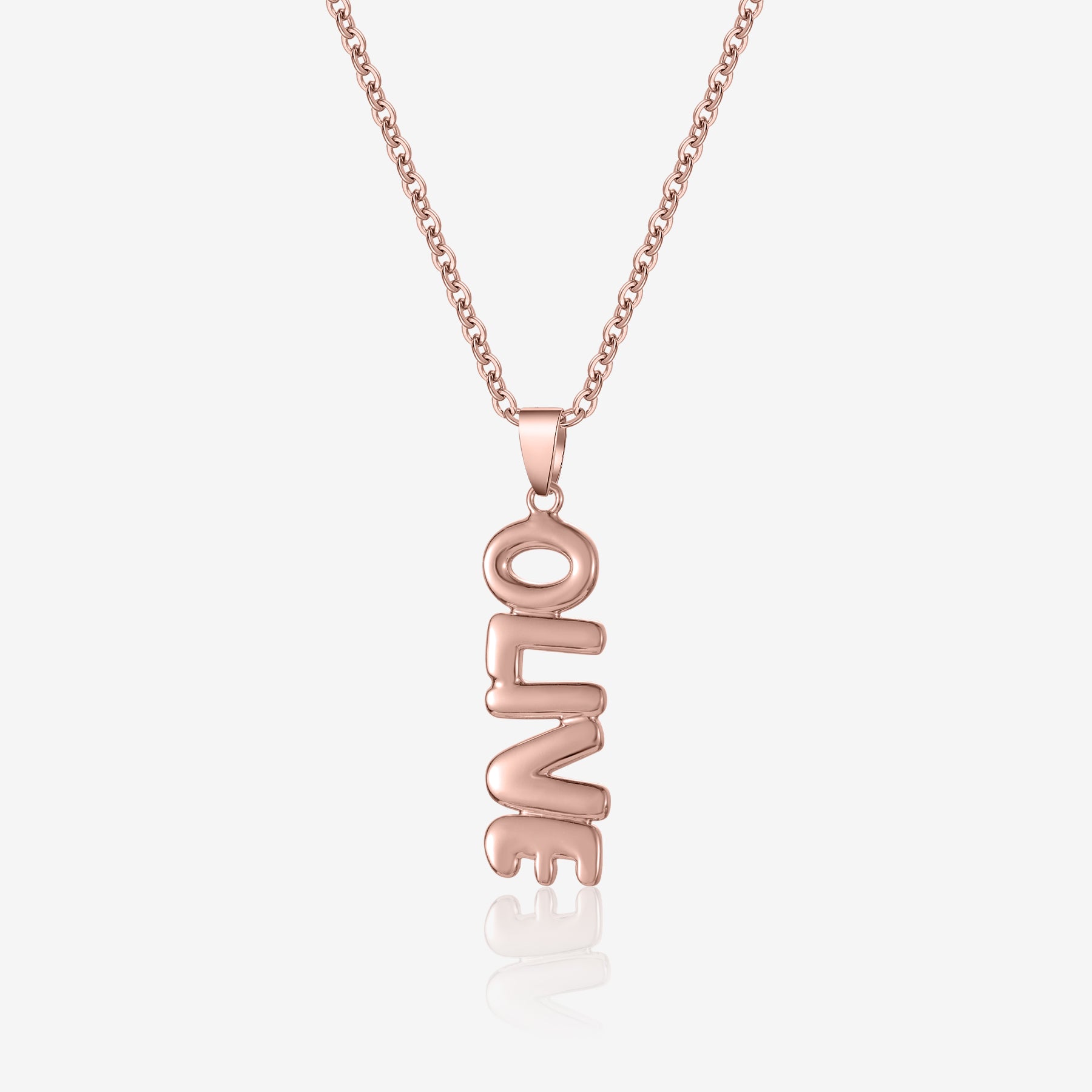 Vertical Bubble Name Necklace | Necklaces by DORADO