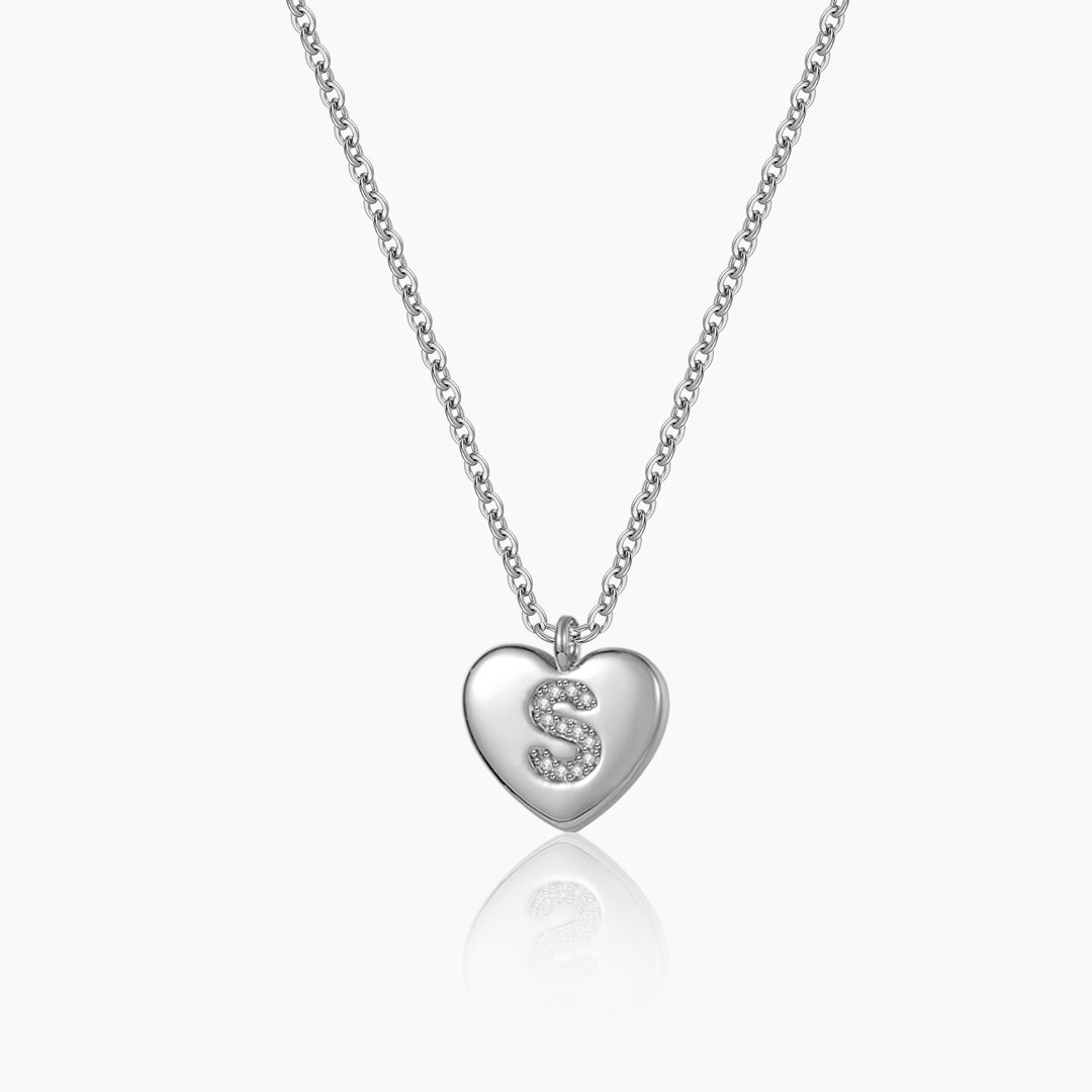 Kids Heart Initial Pendant Necklace | DORADO