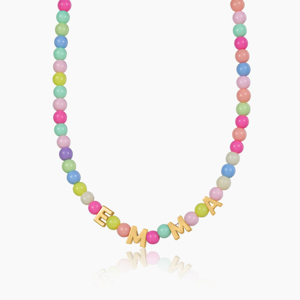 Kids Colorful Beaded Name Necklace | DORADO