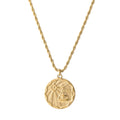 Zodiac Coin Necklace w/ Rope Chain