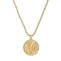 Zodiac Coin Necklace w/ Rope Chain