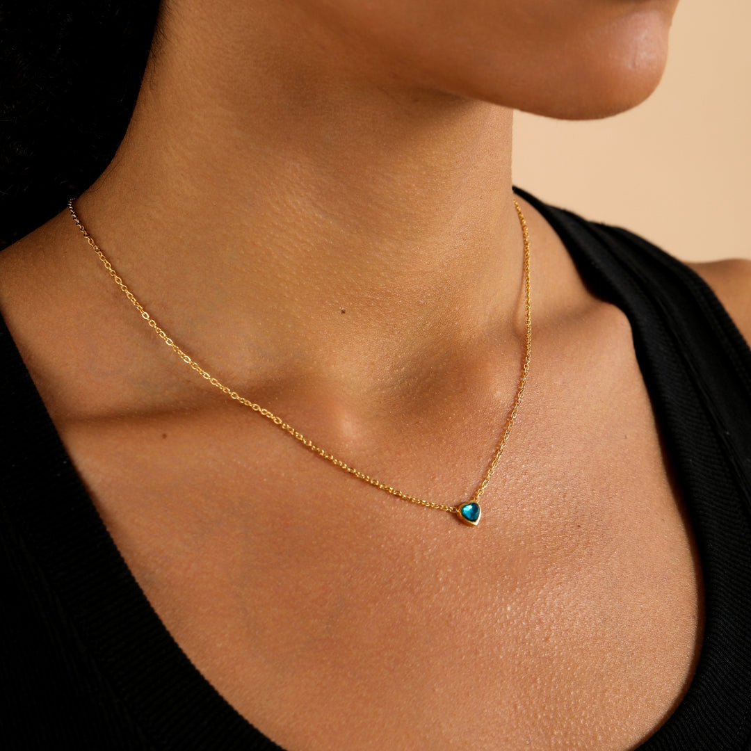 Heart Birthstone Necklace | Necklaces by DORADO