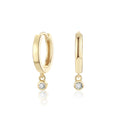 Moissanite Drop Huggie Earrings | Earrings by DORADO