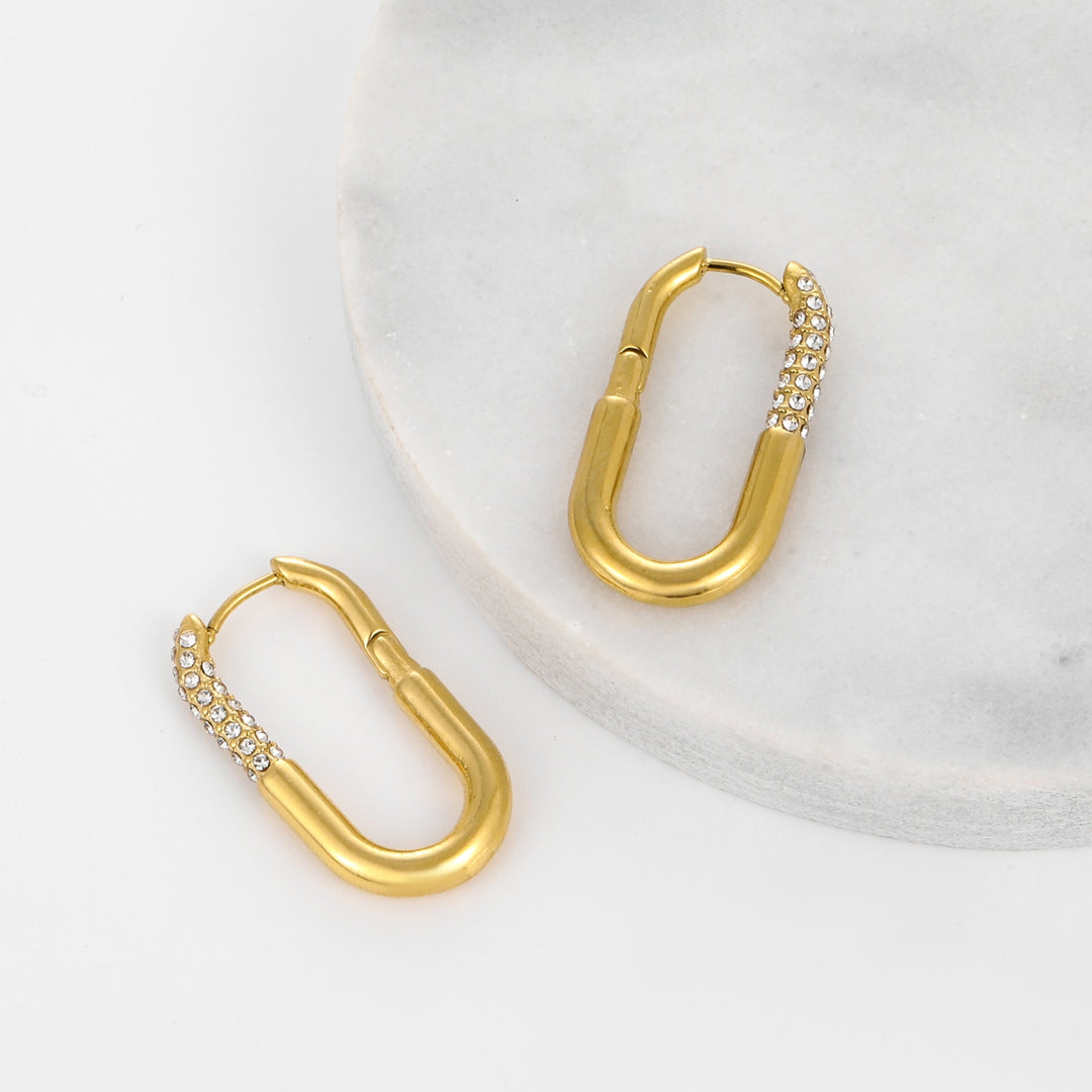Iced Paperclip Hoop Earrings | Earrings by DORADO