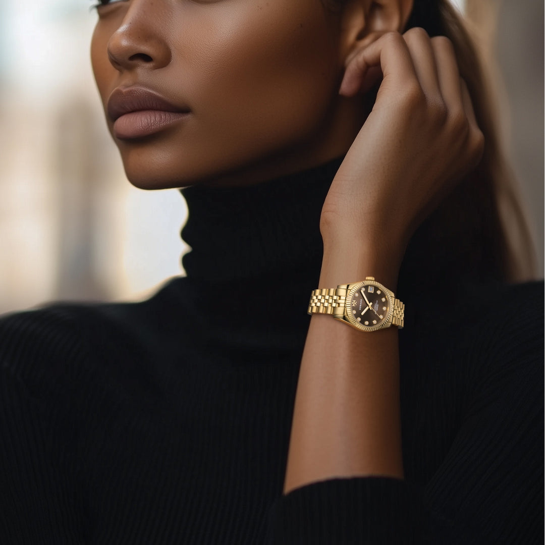 DORADO Gold Timeless Watch - Chocolate | Watch by DORADO
