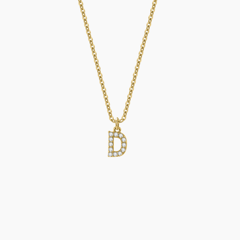 Iced Block Letter Necklace | Dorado Fashion