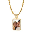 Iced Photo Pendant w/ Rope Chain