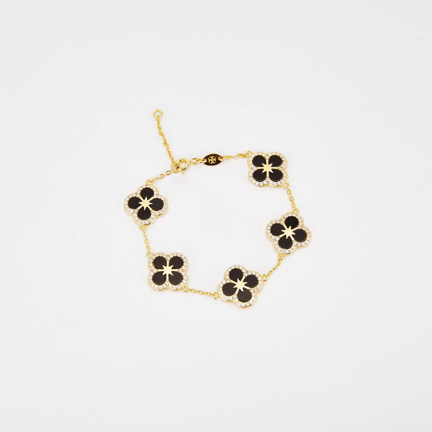 Iced Black Ventura Clover Bracelet | Bracelets by DORADO
