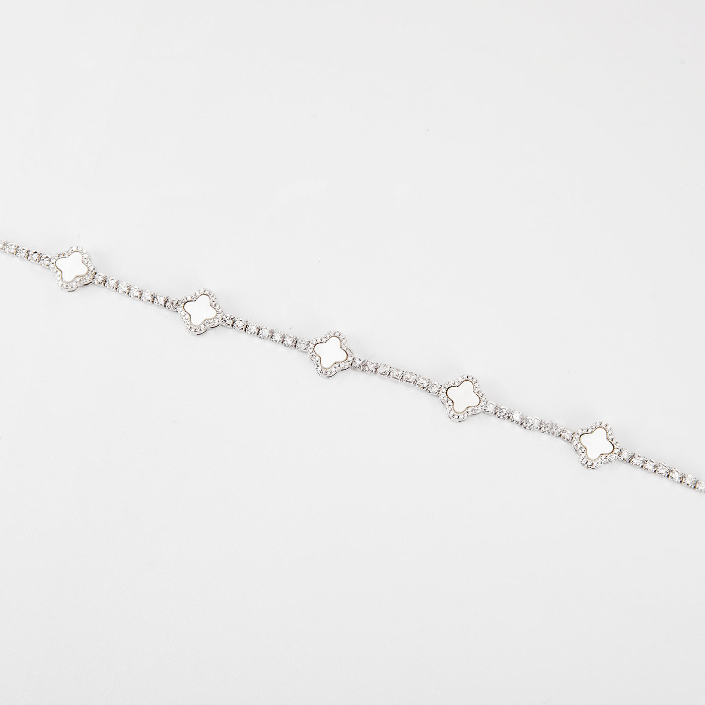Iced Clover Tennis Bracelet | Bracelets by DORADO