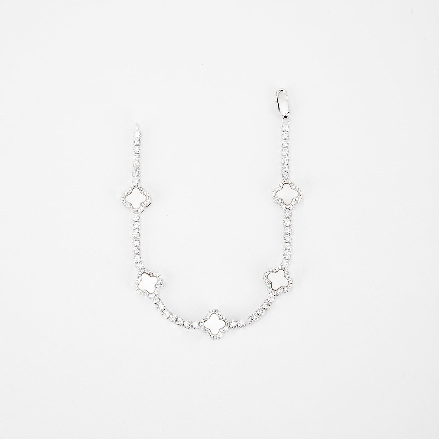 Iced Clover Tennis Bracelet | Bracelets by DORADO