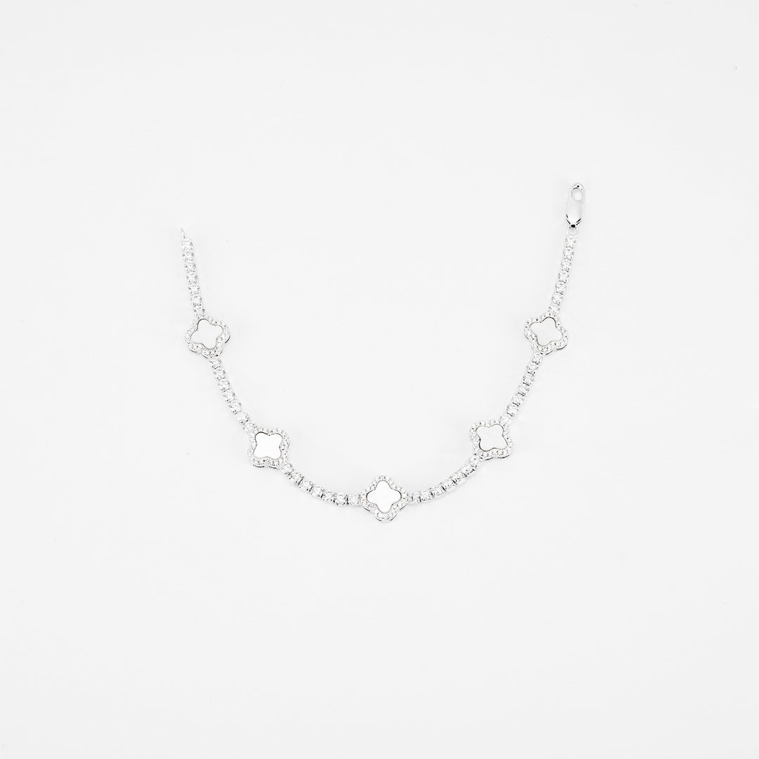 Iced Clover Tennis Bracelet | Bracelets by DORADO