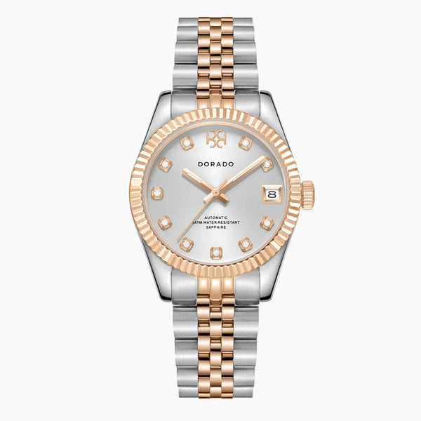 DORADO Rose Two Tone Timeless Watch - Silver | DORADO