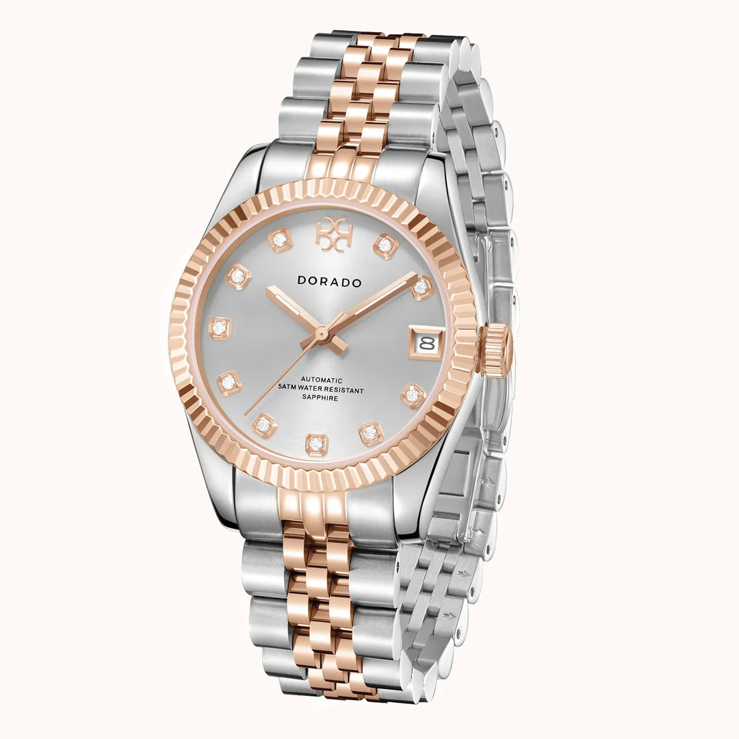 DORADO Rose Two Tone Timeless Watch - Silver | DORADO