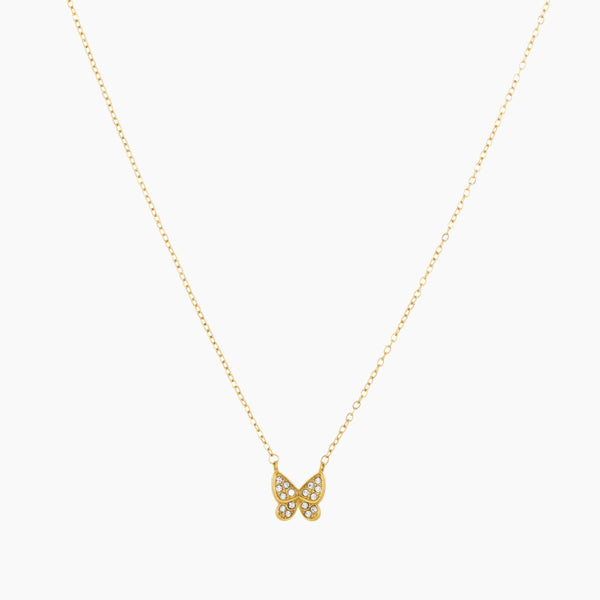 Iced Butterfly Necklace | Necklaces by DORADO