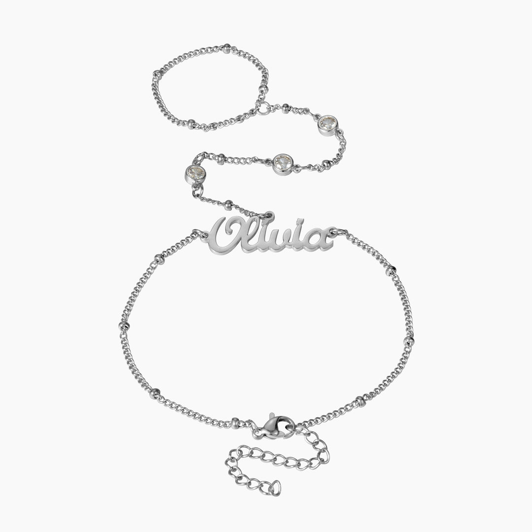 Script Name Hand Chain Bracelet