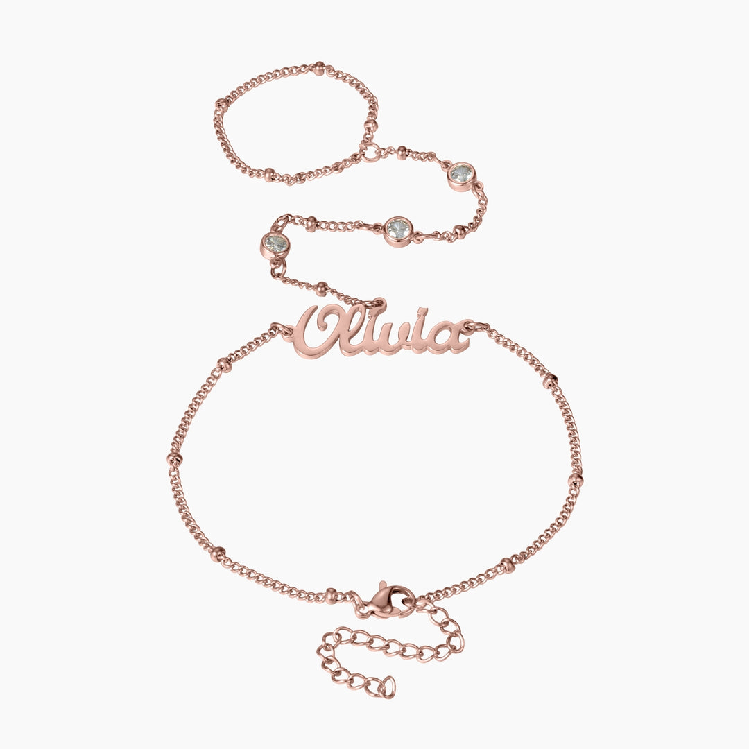 Script Name Hand Chain Bracelet