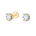 Round Cut Moissanite Stud Earrings | Earrings by DORADO