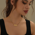 Diamond Cut Block Name Necklace | Necklaces by DORADO