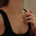 Diamond Cut Block Name Necklace | Necklaces by DORADO