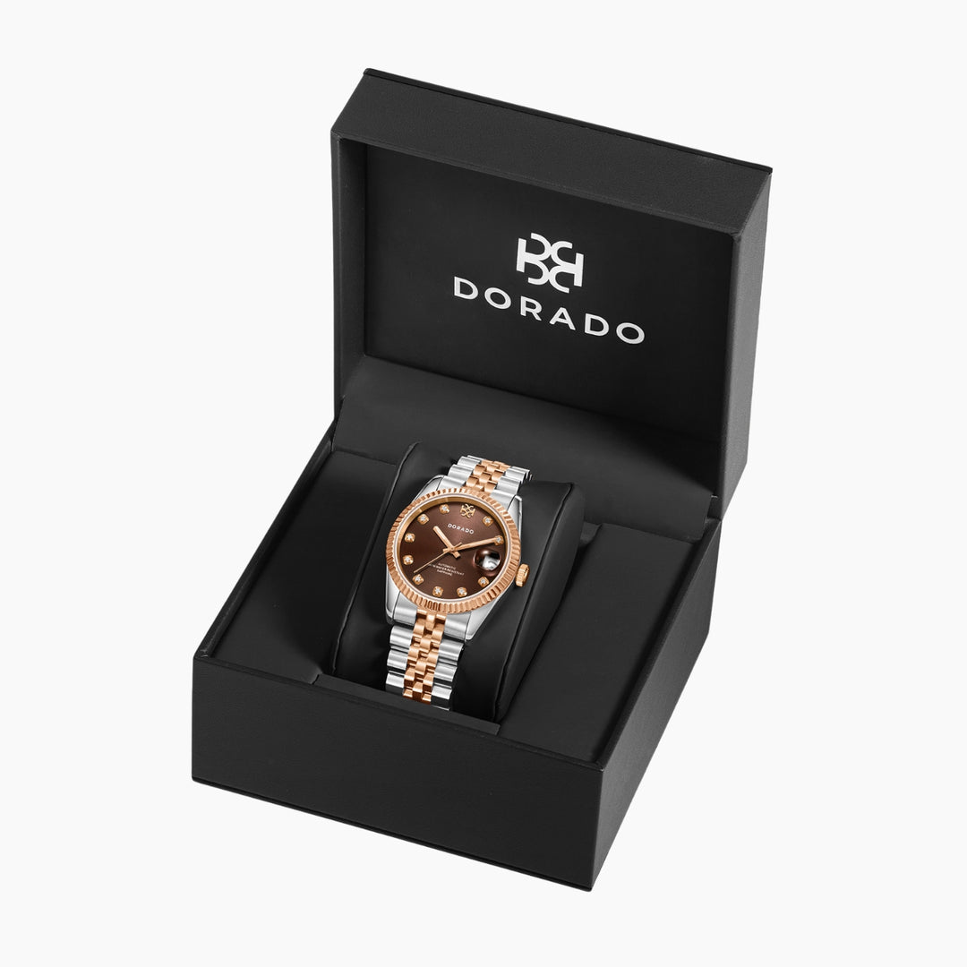 DORADO Rose Two Tone Timeless Watch - Chocolate | Watch by DORADO