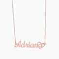 Crescent Heart Name Necklace